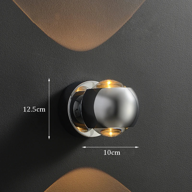 Adjustable Up-Down Wall Sconce | Rotatable G9, Metal and Glass