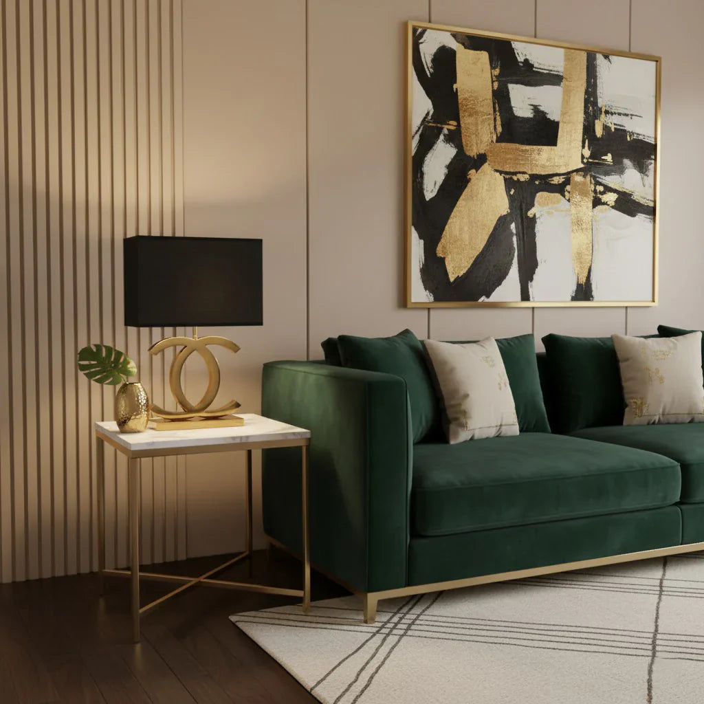 Stainless Steel Table Lamp with Fabric Shade | Nordic Style, E26/E27