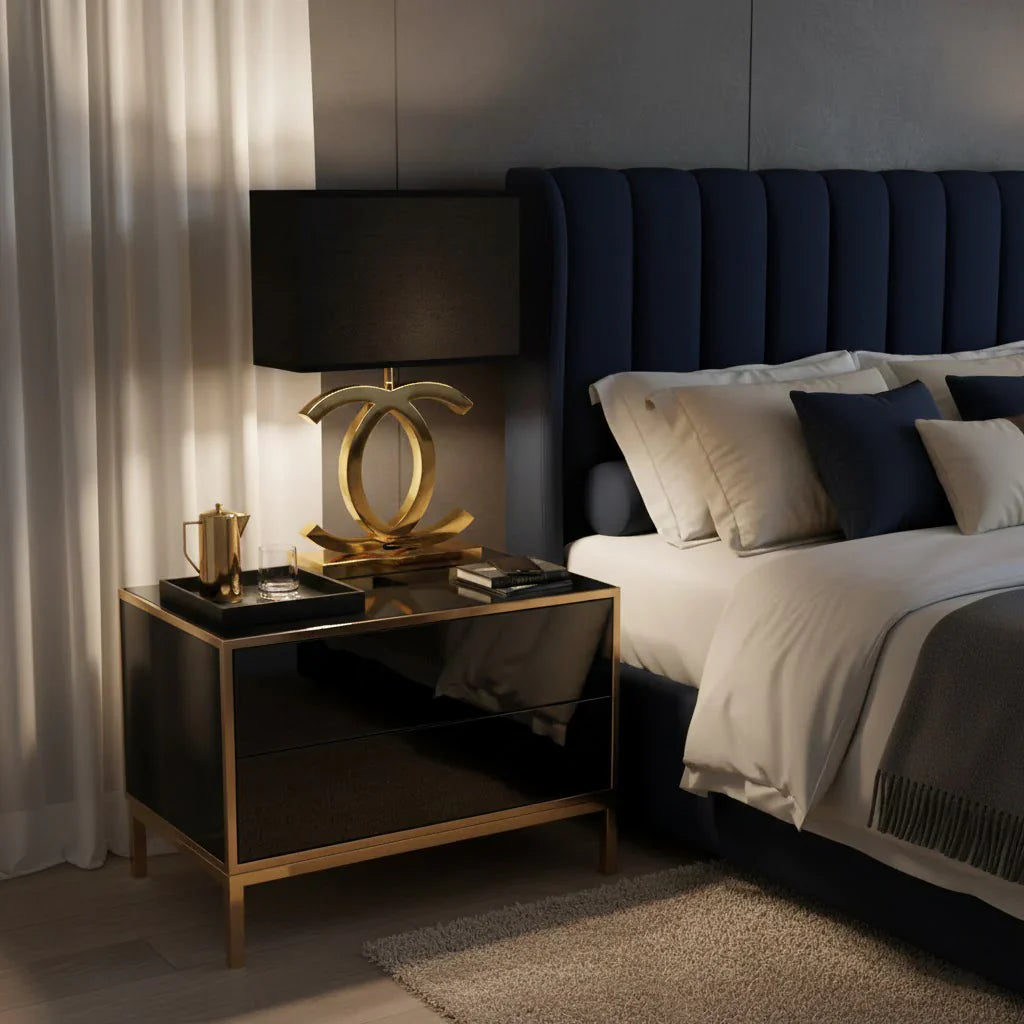 Stainless Steel Table Lamp with Fabric Shade | Nordic Style, E26/E27