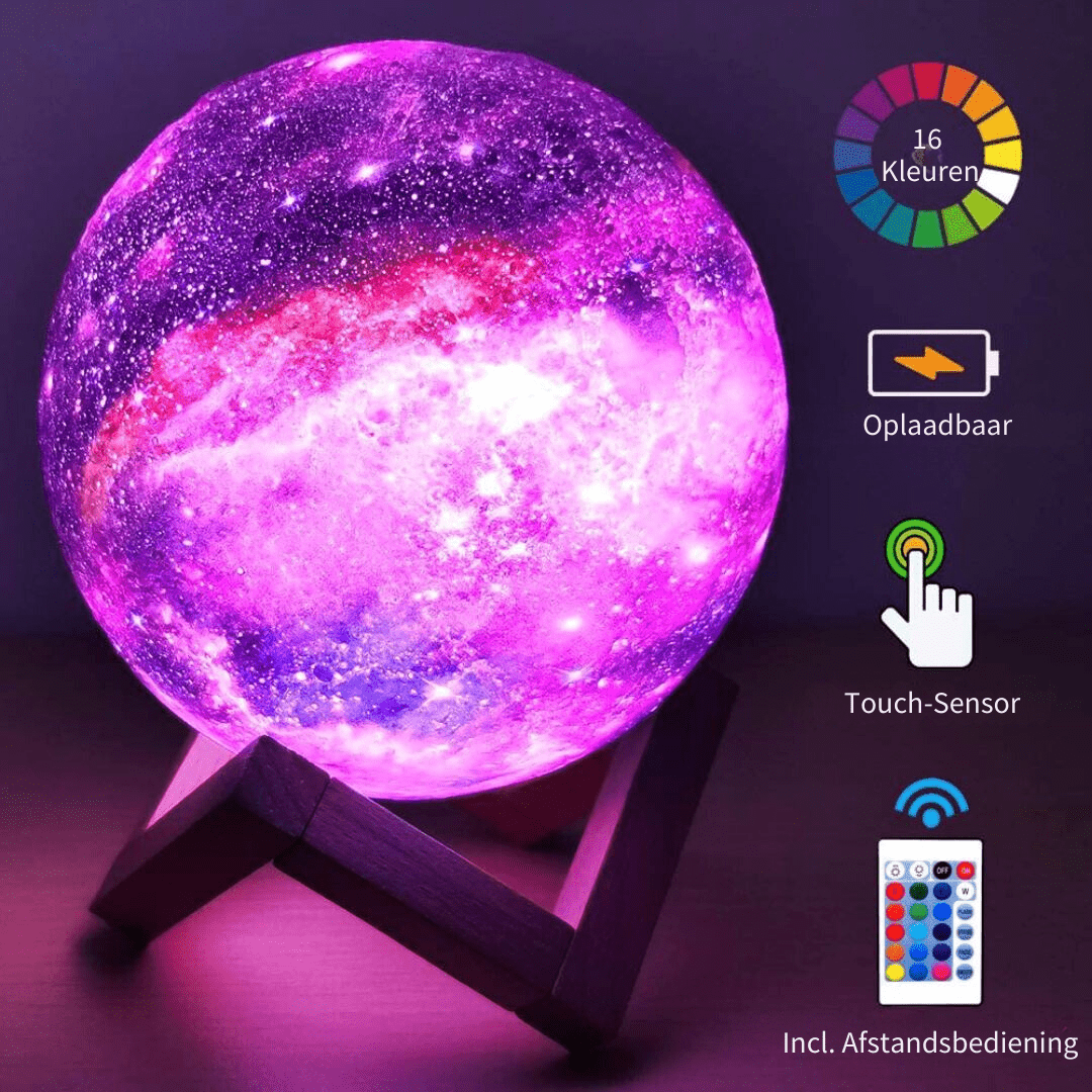 Moon Night Light | 16 Colors, Dimmable with Remote Control