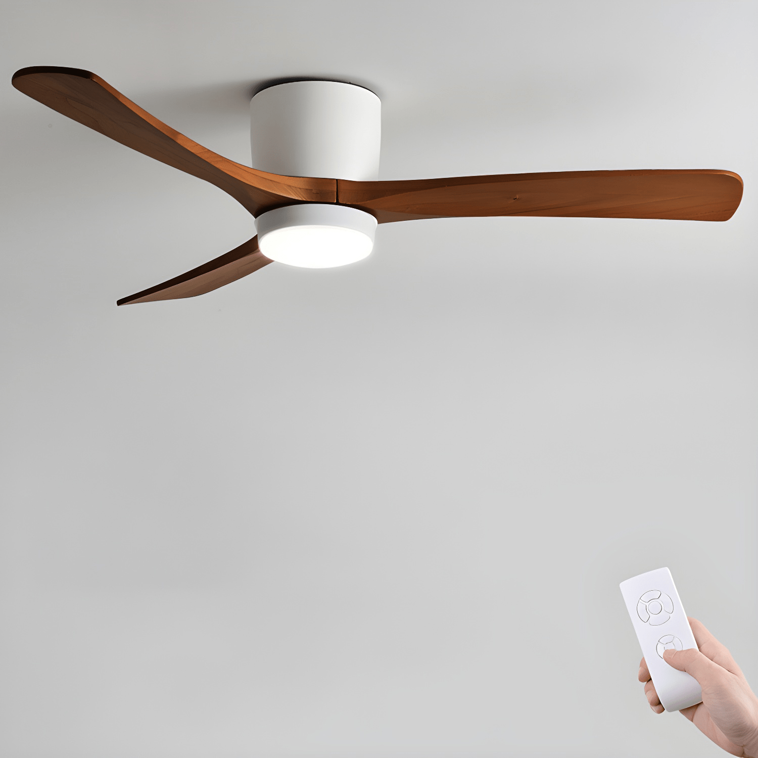 Wood Blade Ceiling Fan with LED Light | DC Motor, Dimmable