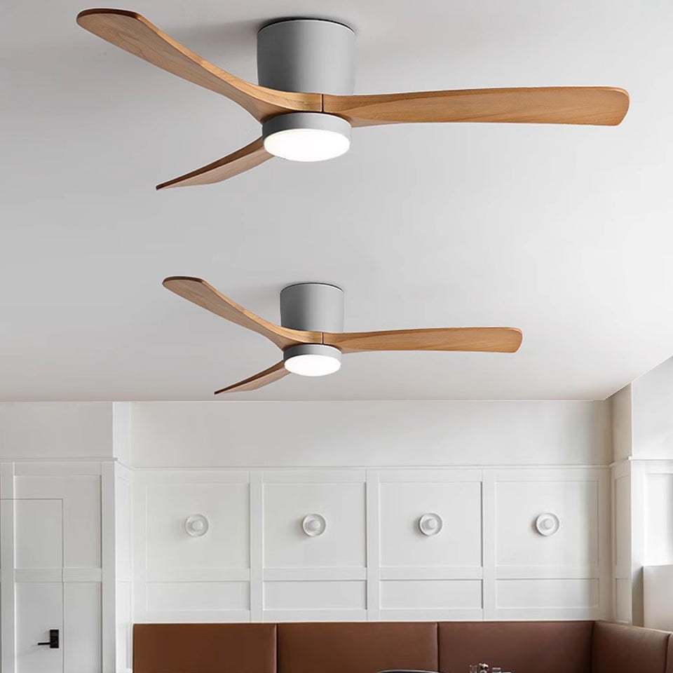Wood Blade Ceiling Fan with LED Light | DC Motor, Dimmable