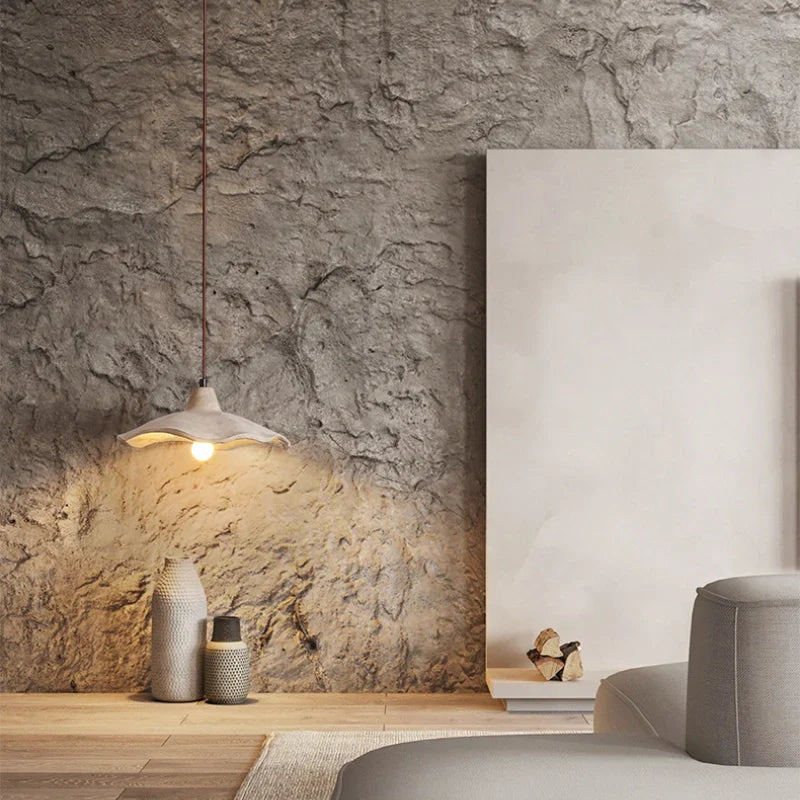 Travertine Wave Pendant Light | Natural Stone, Ø42 cm