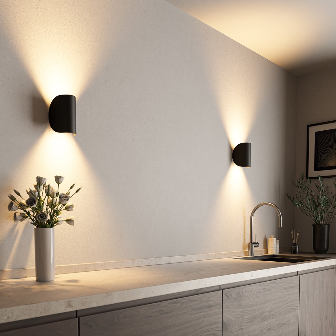 Adjustable Up-Down Wall Sconce | Italian-Inspired, Pivoting Metal Shade