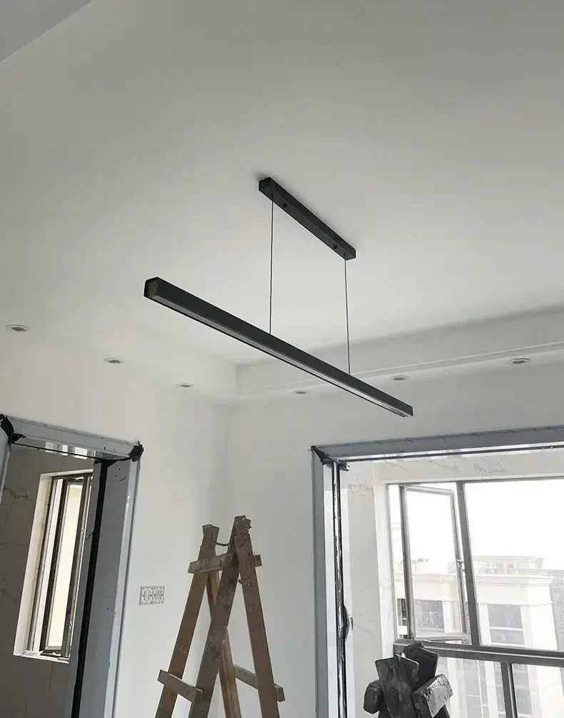 Linear LED Pendant Light | Black, Dimmable with Remote
