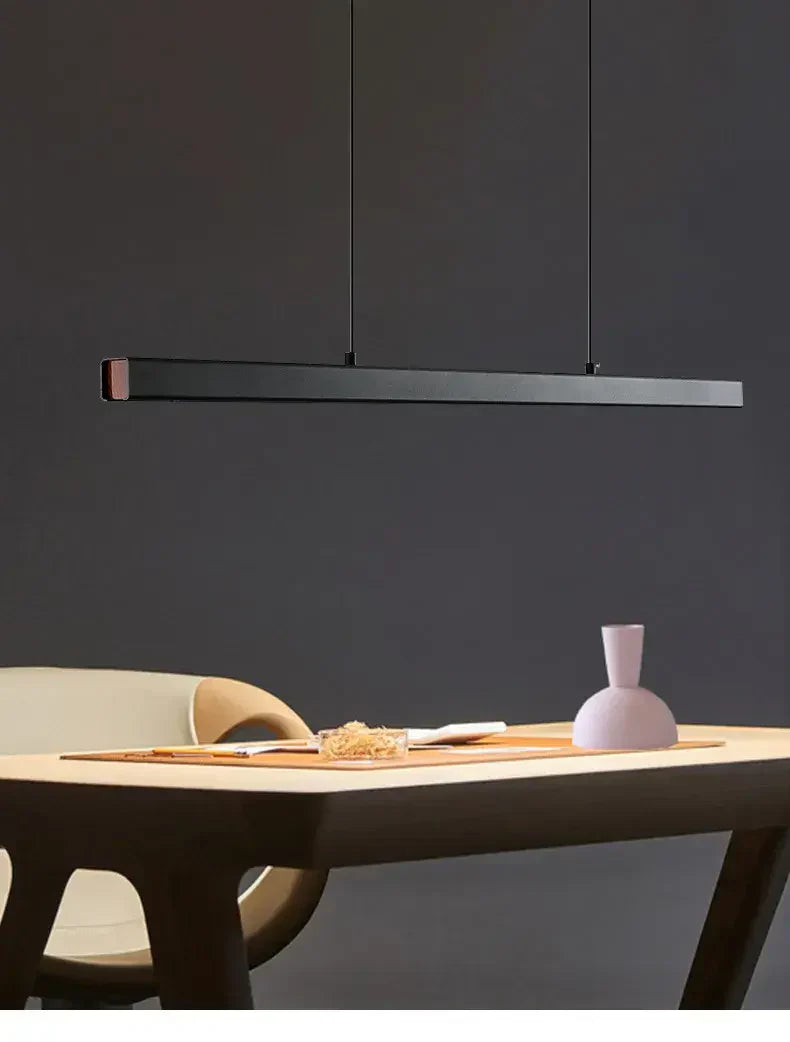 Linear LED Pendant Light | Black, Dimmable with Remote