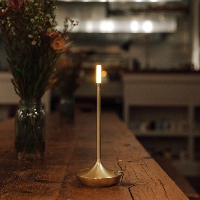 Scandinavian LED Table Lamp | Wireless, Dimmable Brushed Aluminum