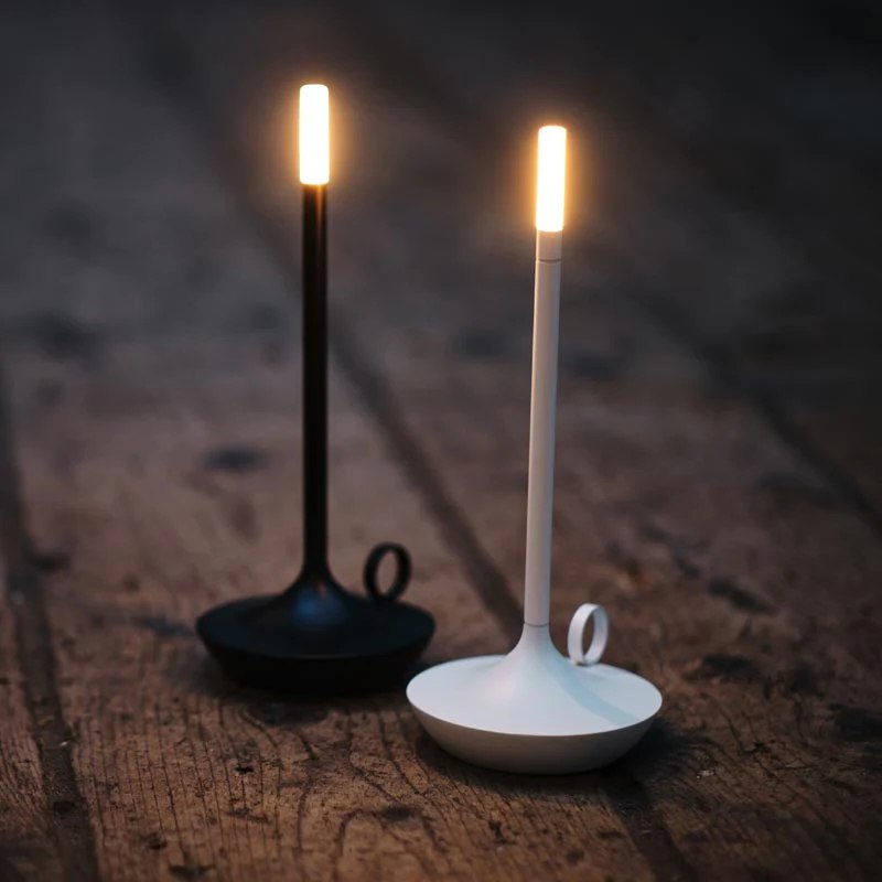 Scandinavian LED Table Lamp | Wireless, Dimmable Brushed Aluminum