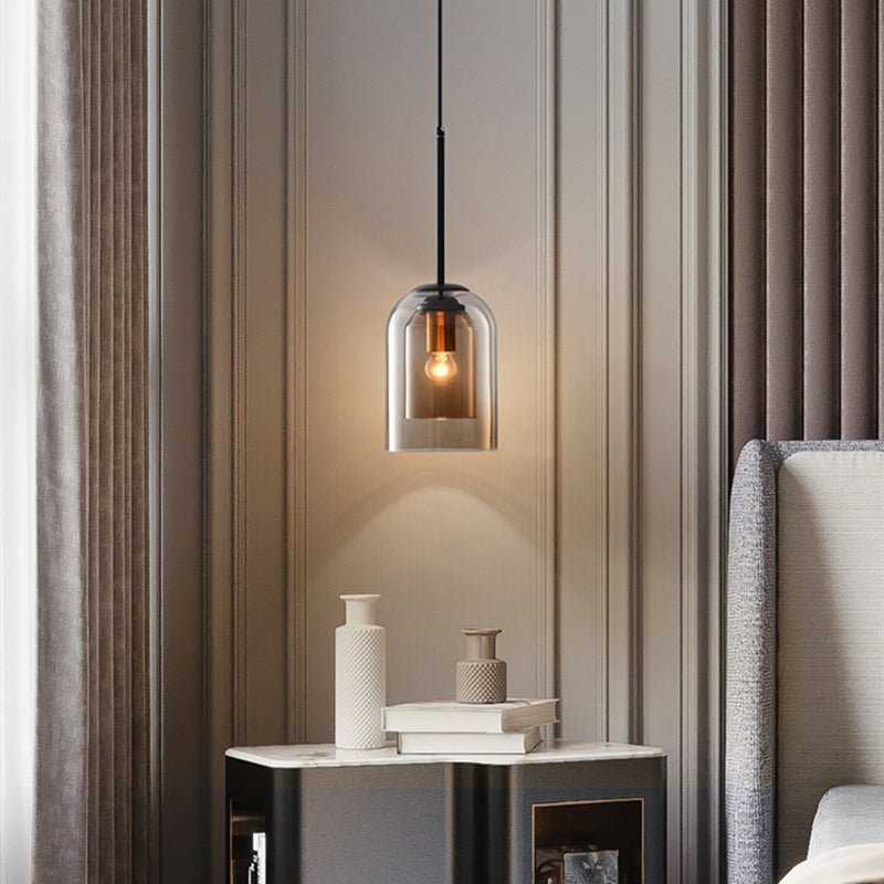 Smoked Glass Double Pendant Light | Sculptural Design, E27