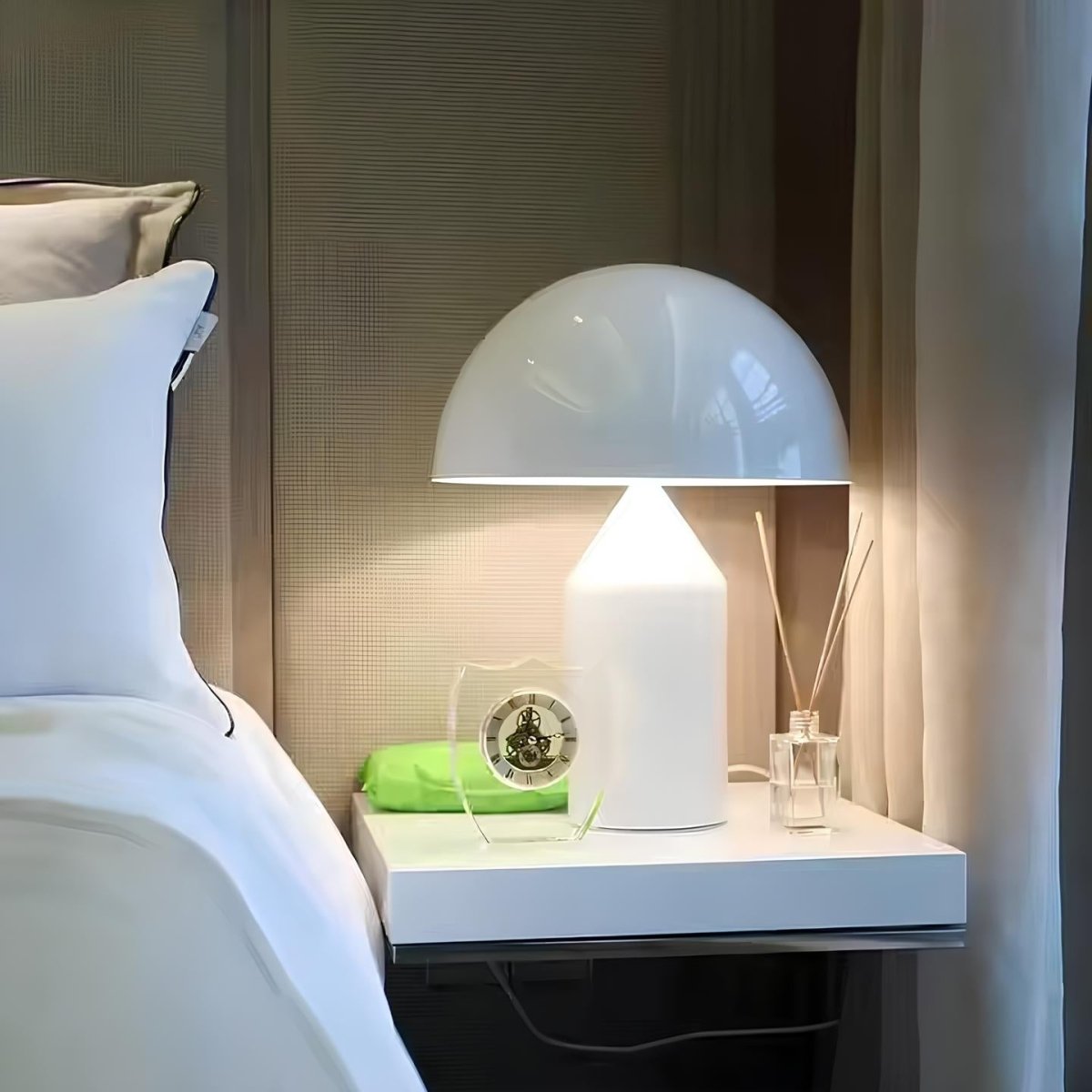 Mushroom Table Lamp | Wireless, Dimmable Metal Design, 3 Colors