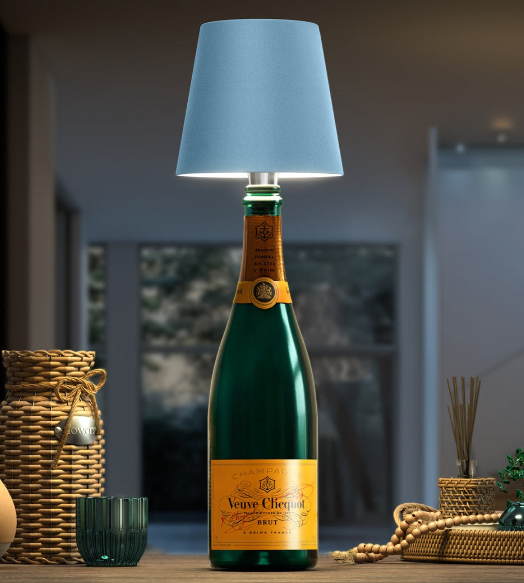 Wireless Bottle Lamp | Rechargeable LED with Cone Shade