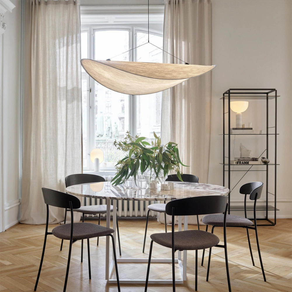 Silk Pendant Light | Japandi Style, Height-Adjustable
