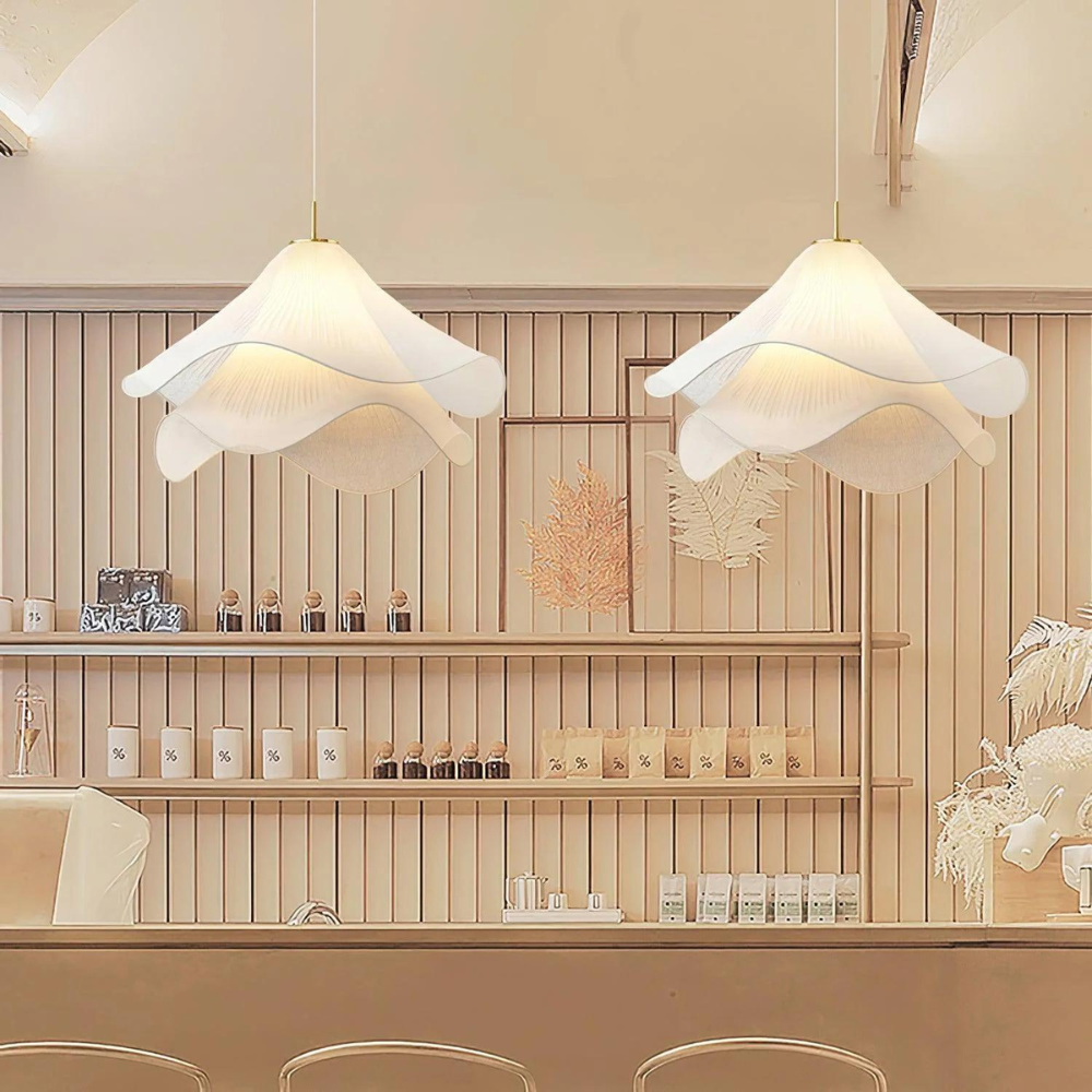 Fabric and Metal Ceiling Light | Minimalist Design, 2 Sizes