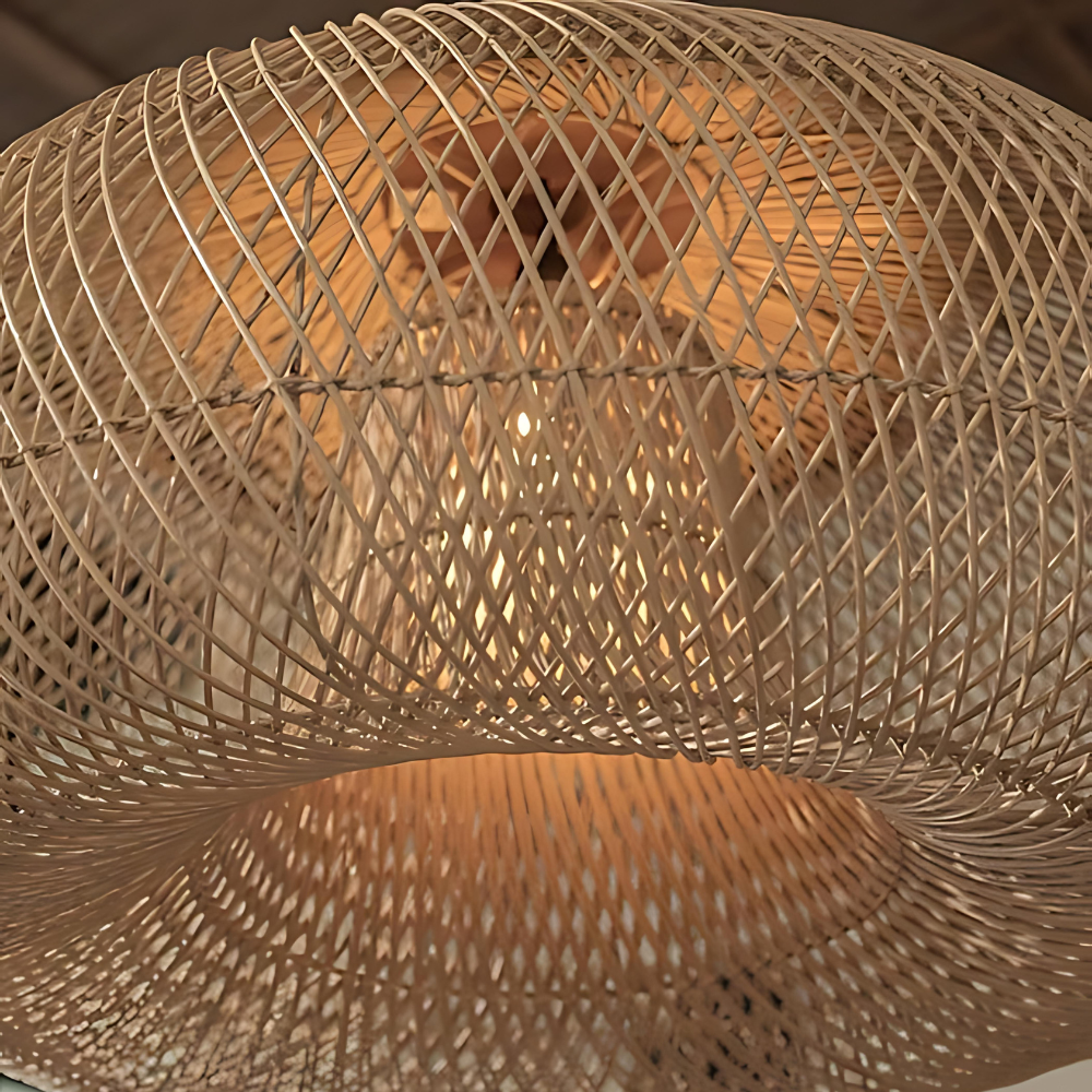 Woven Rattan Pendant Light | Boho Japandi Style, E27