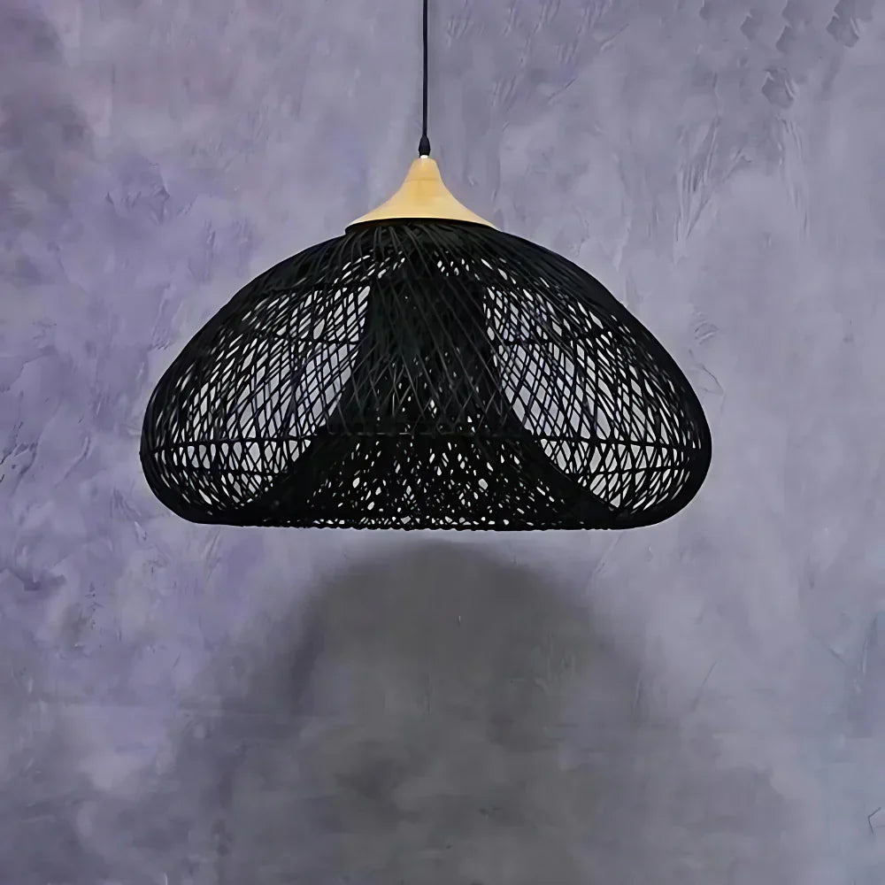 Woven Rattan Pendant Light | Boho Japandi Style, E27