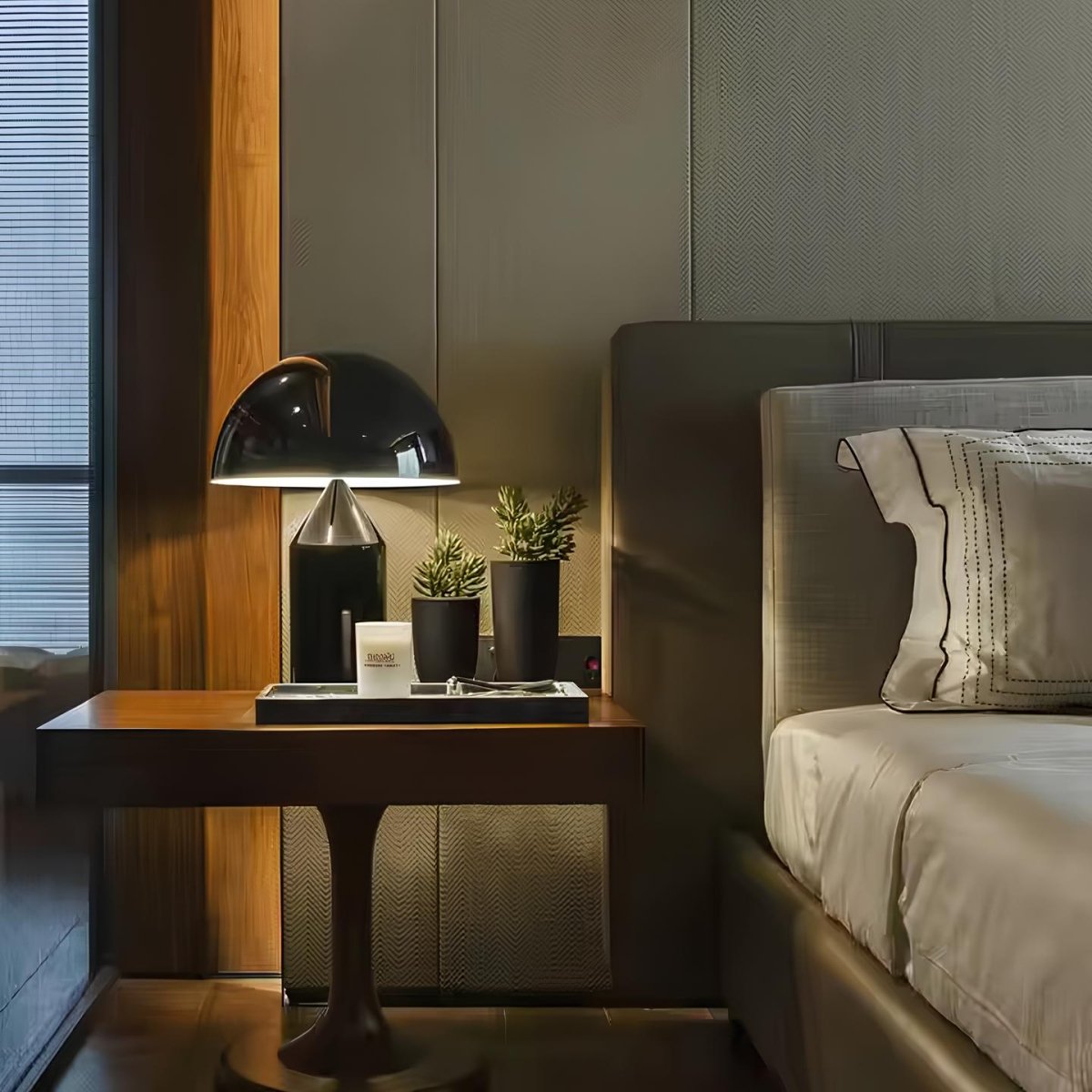 Mushroom Table Lamp | Wireless, Dimmable Metal Design, 3 Colors