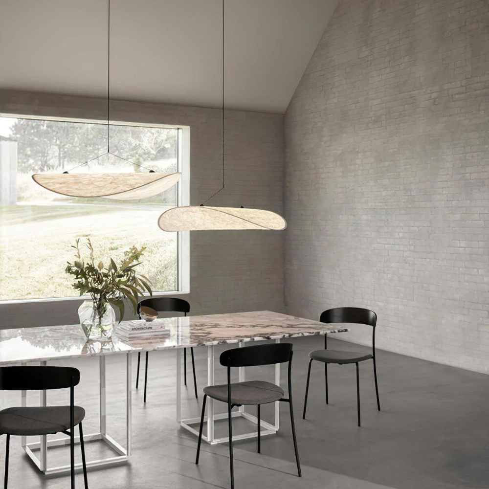 Silk Pendant Light | Japandi Style, Height-Adjustable