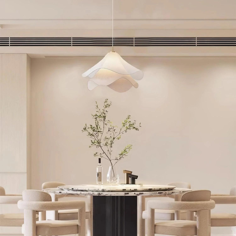 Fabric and Metal Ceiling Light | Minimalist Design, 2 Sizes