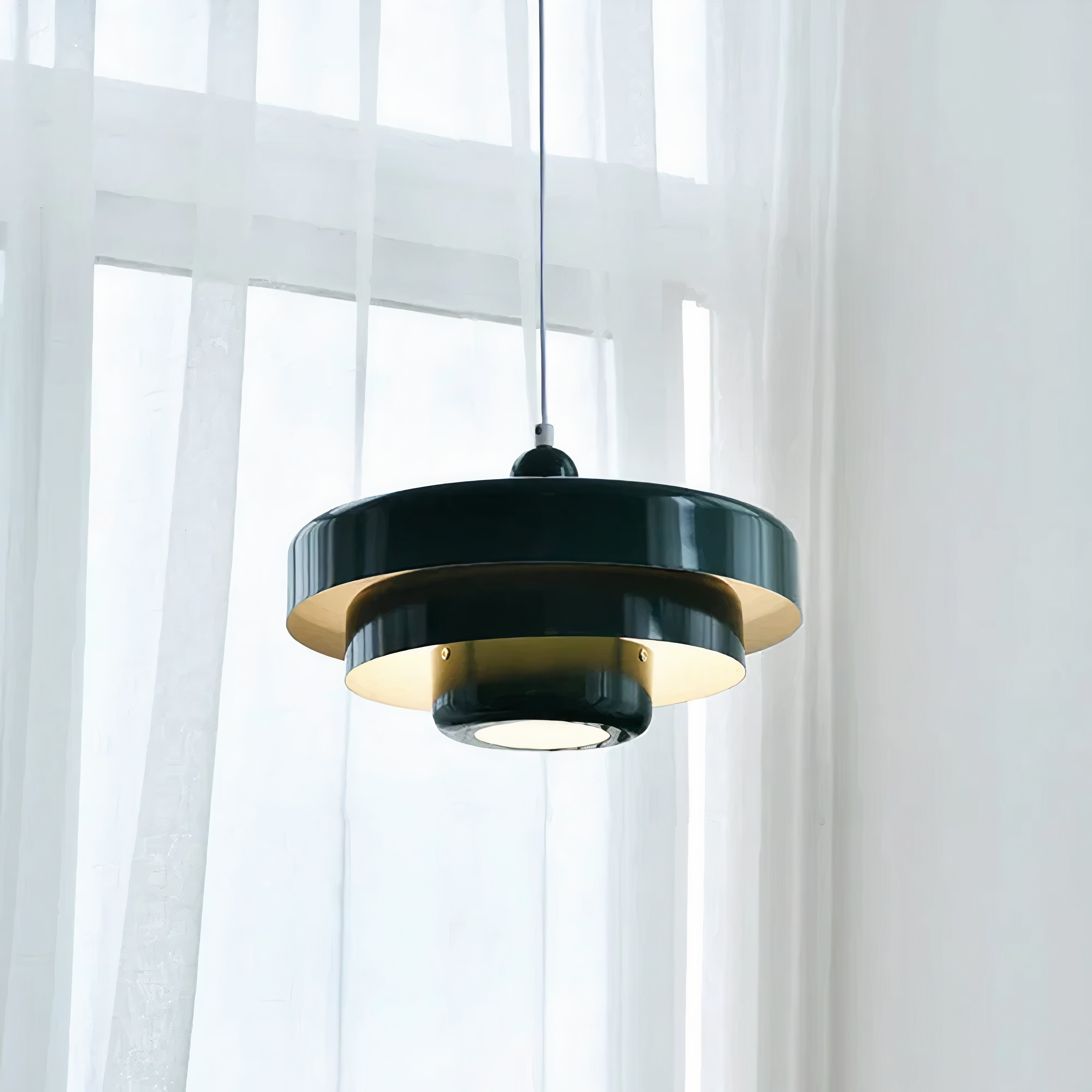 Round Scandinavian Ceiling Light | Metal, E27, Adjustable Pendant
