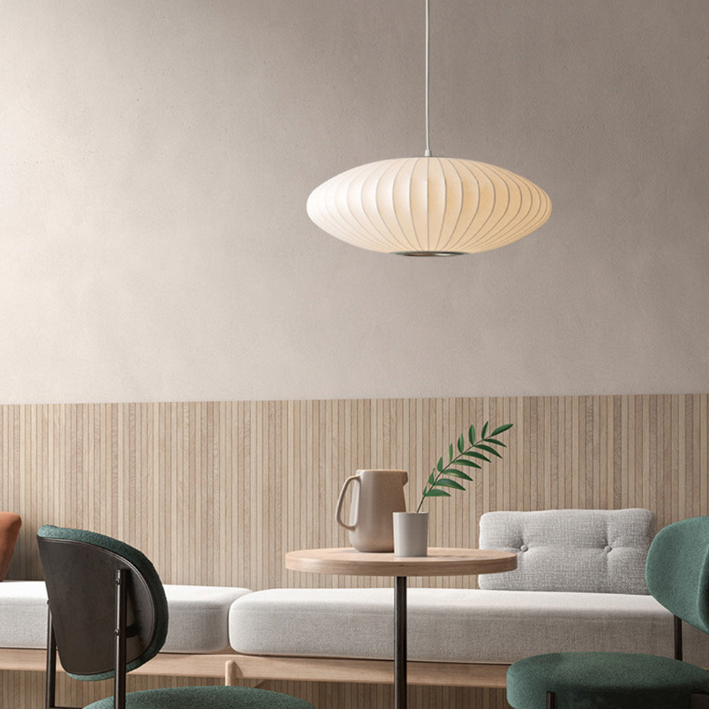 Japandi Silk Pendant Light | Round, Soft-Diffused Shade