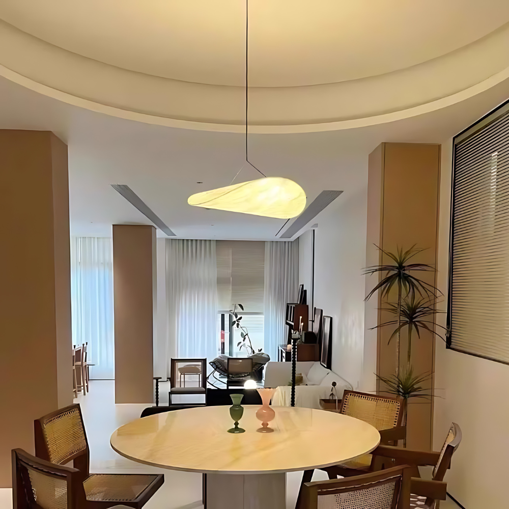 Silk Pendant Light | Japandi Style, Height-Adjustable