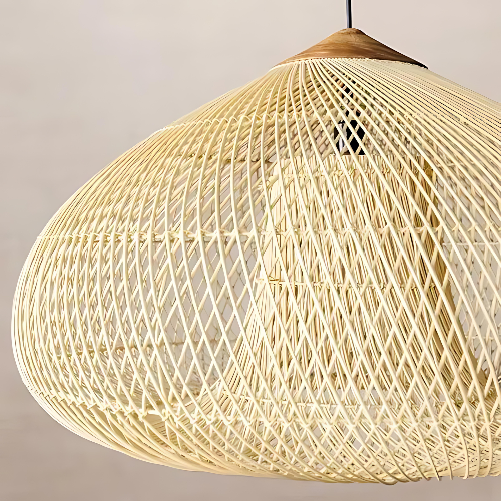 Woven Rattan Pendant Light | Boho Japandi Style, E27