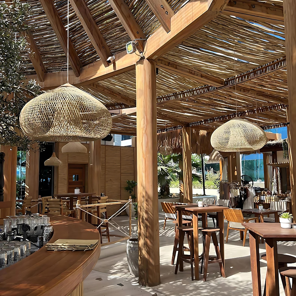 Woven Rattan Pendant Light | Boho Japandi Style, E27