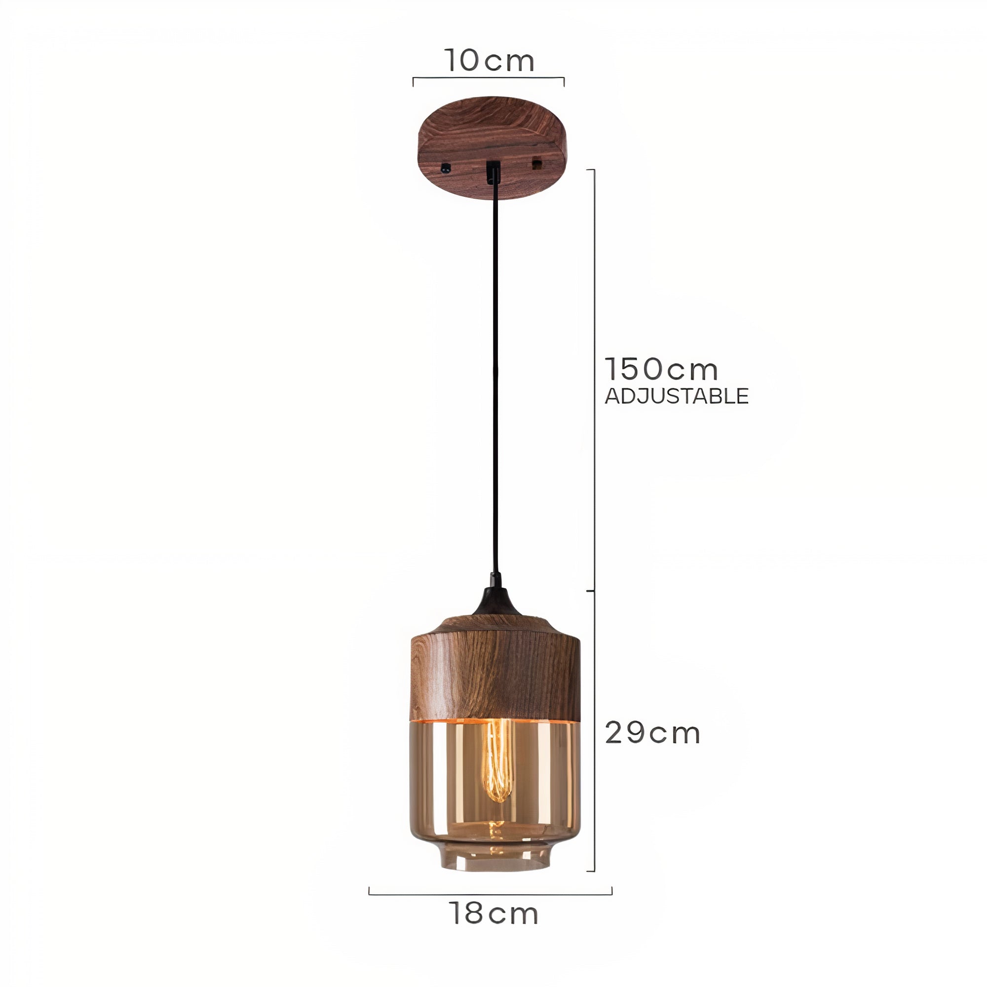 Wood and Colored Glass Pendant Light | Modern Warm Ambiance