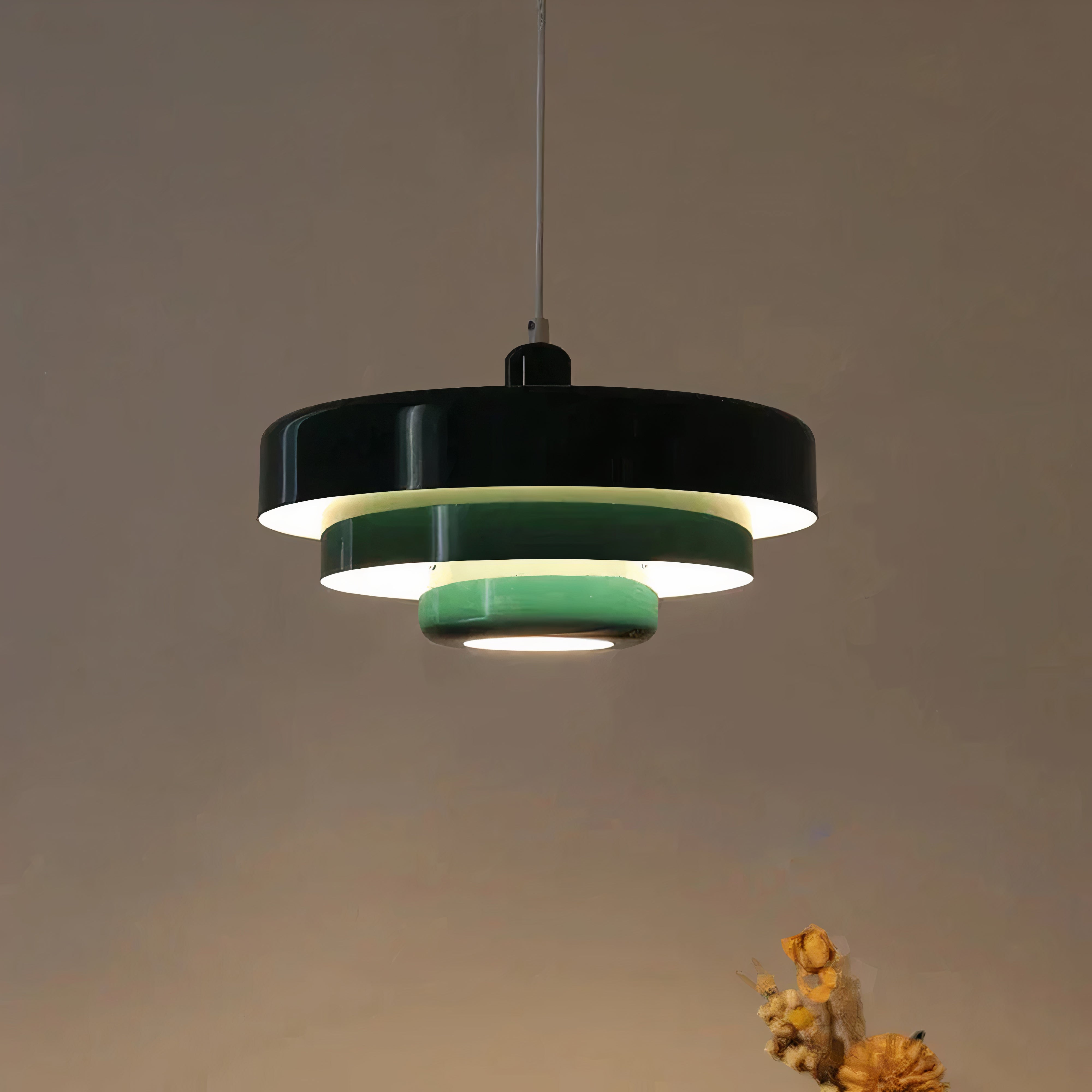 Round Scandinavian Ceiling Light | Metal, E27, Adjustable Pendant
