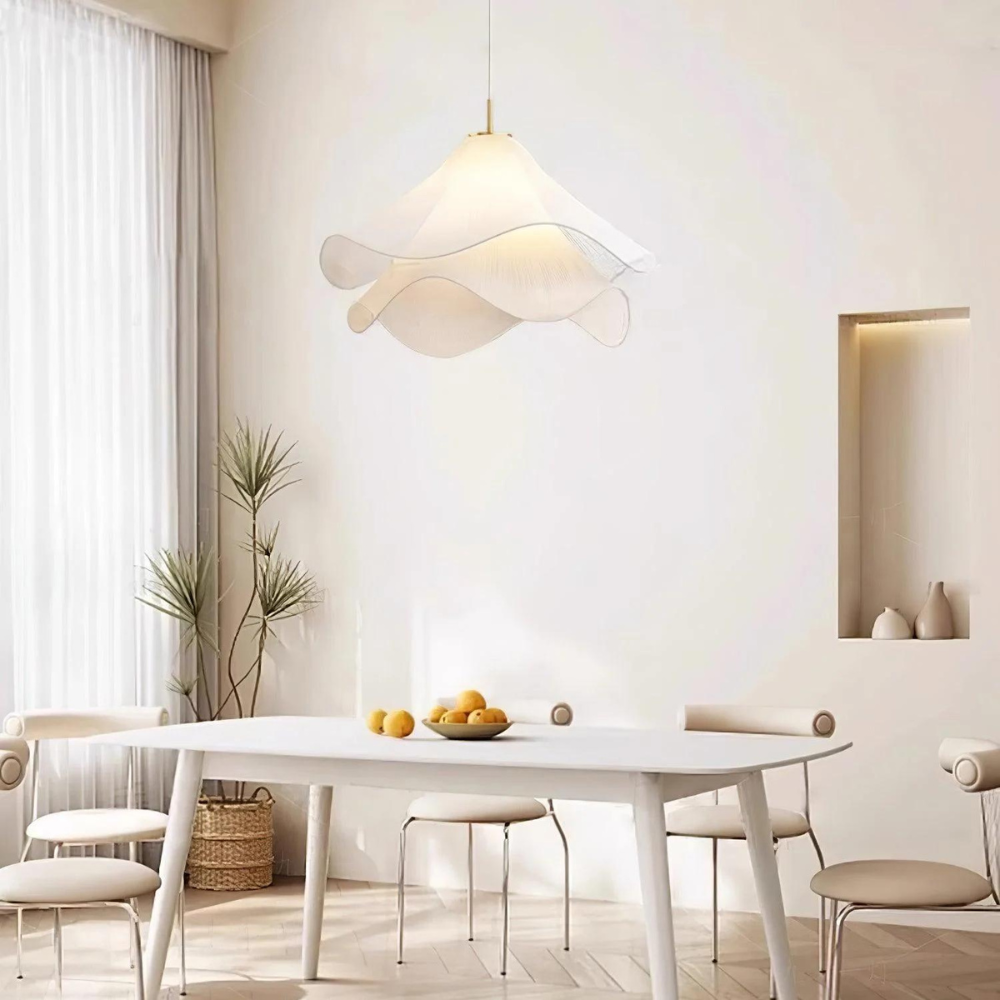 Fabric and Metal Ceiling Light | Minimalist Design, 2 Sizes