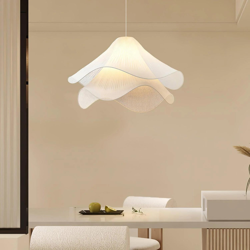 Fabric and Metal Ceiling Light | Minimalist Design, 2 Sizes