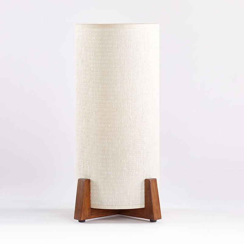 Japandi Ash Wood Table Lamp with Linen Shade | Tatami Style