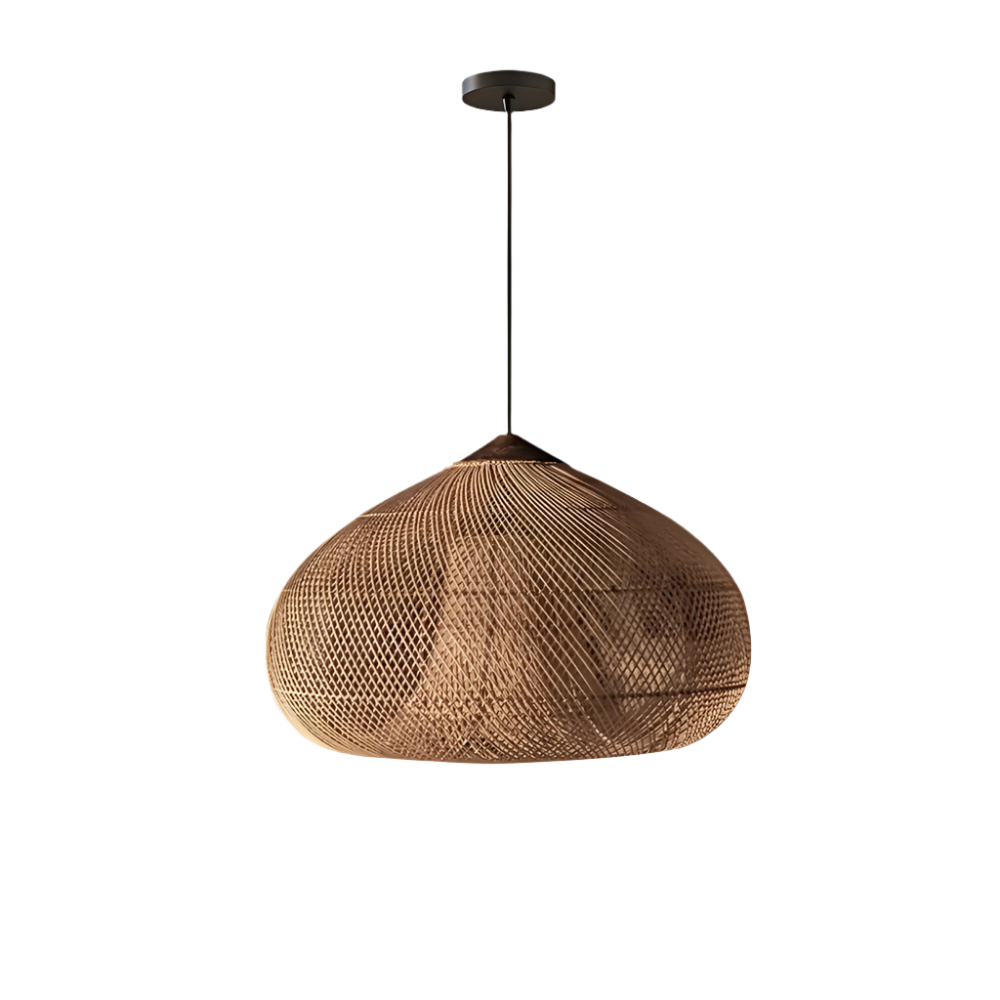 Woven Rattan Pendant Light | Boho Japandi Style, E27