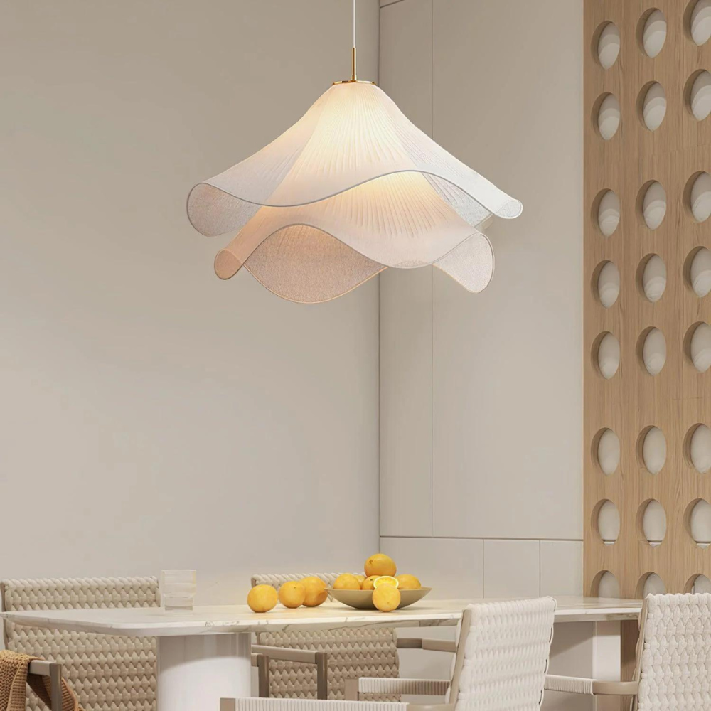 Fabric and Metal Ceiling Light | Minimalist Design, 2 Sizes