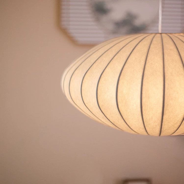 Japandi Silk Pendant Light | Round, Soft-Diffused Shade