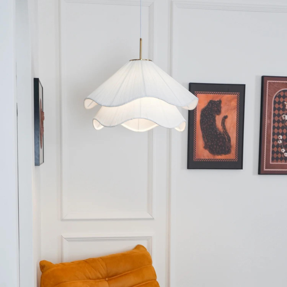 Fabric and Metal Ceiling Light | Minimalist Design, 2 Sizes