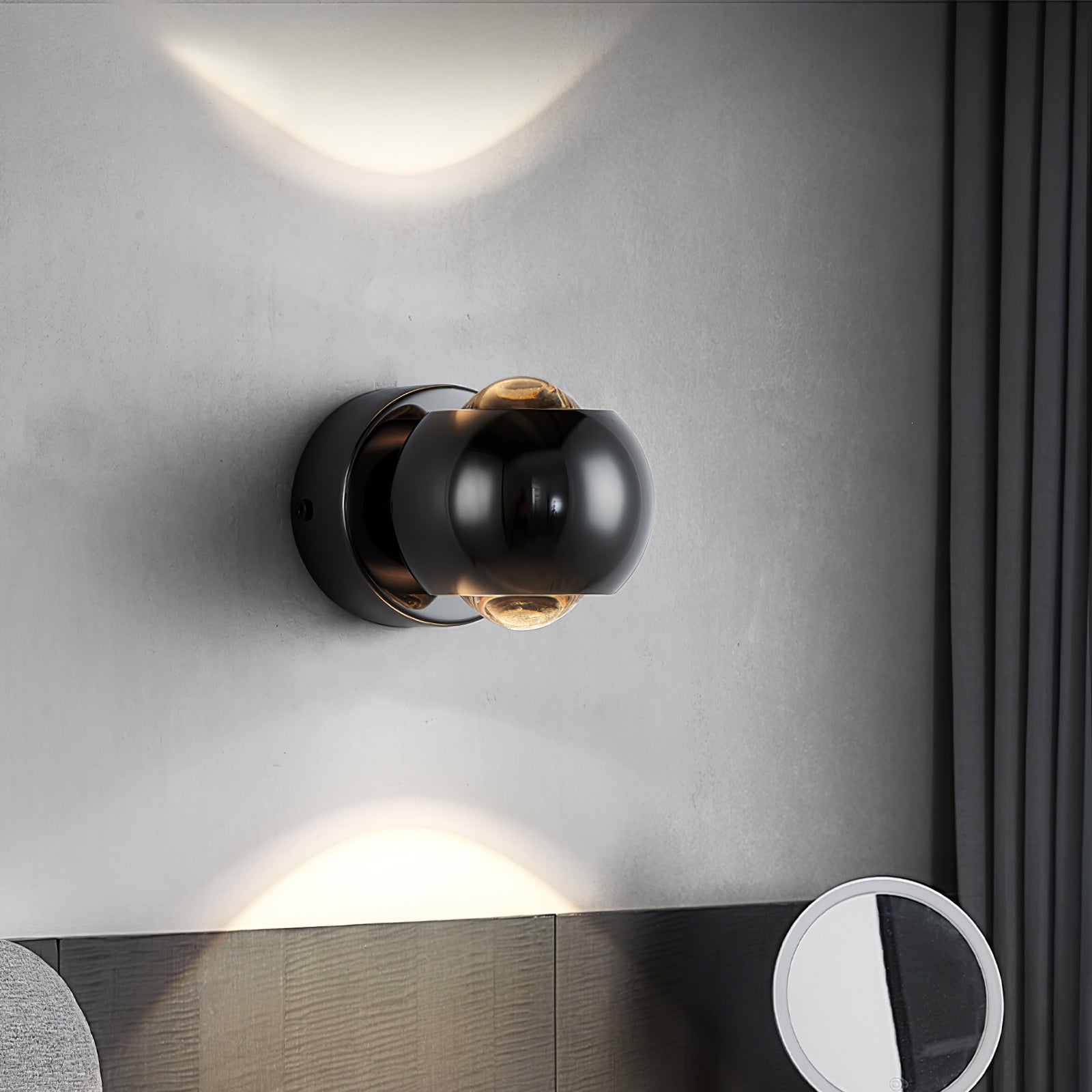 Adjustable Up-Down Wall Sconce | Rotatable G9, Metal and Glass