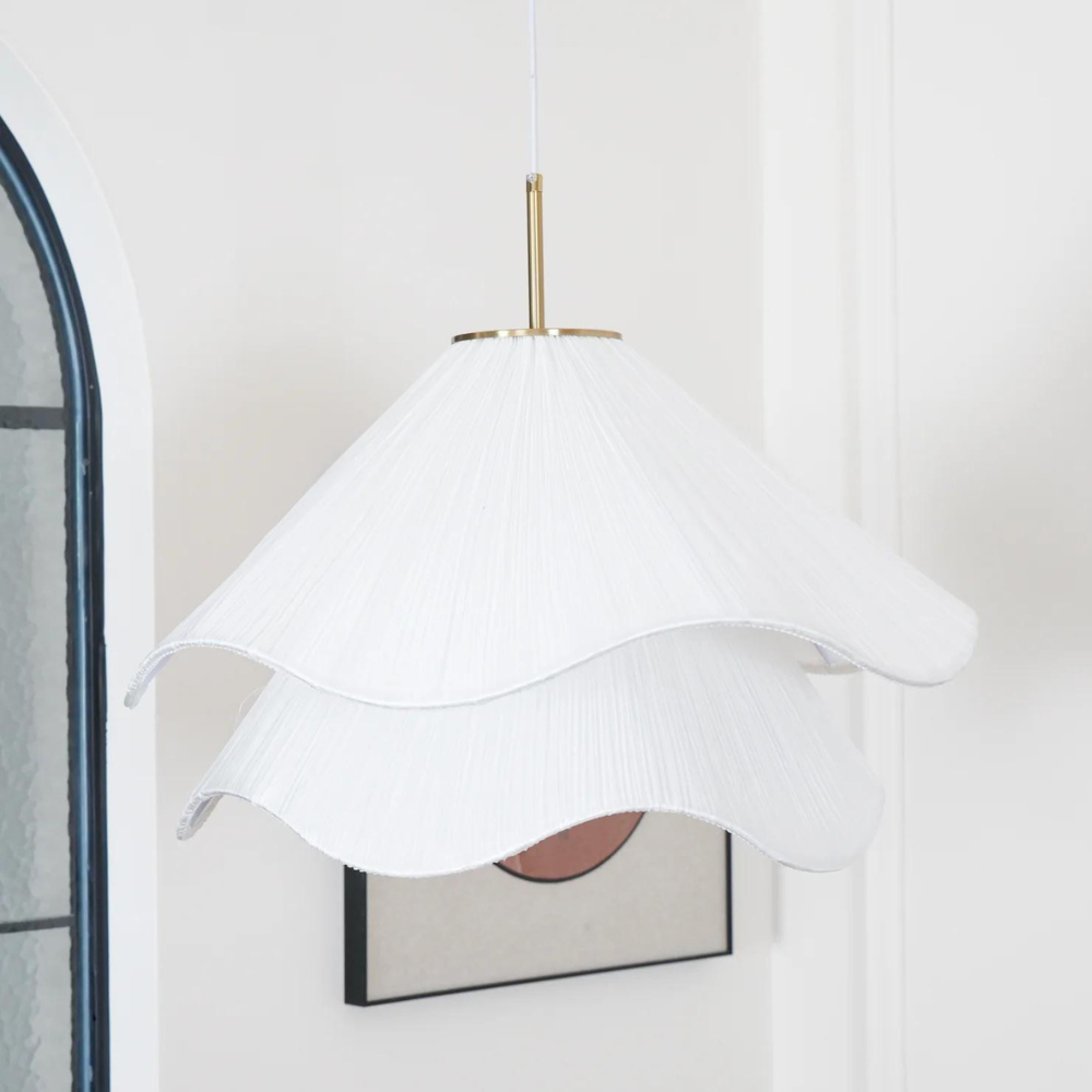 Fabric and Metal Ceiling Light | Minimalist Design, 2 Sizes