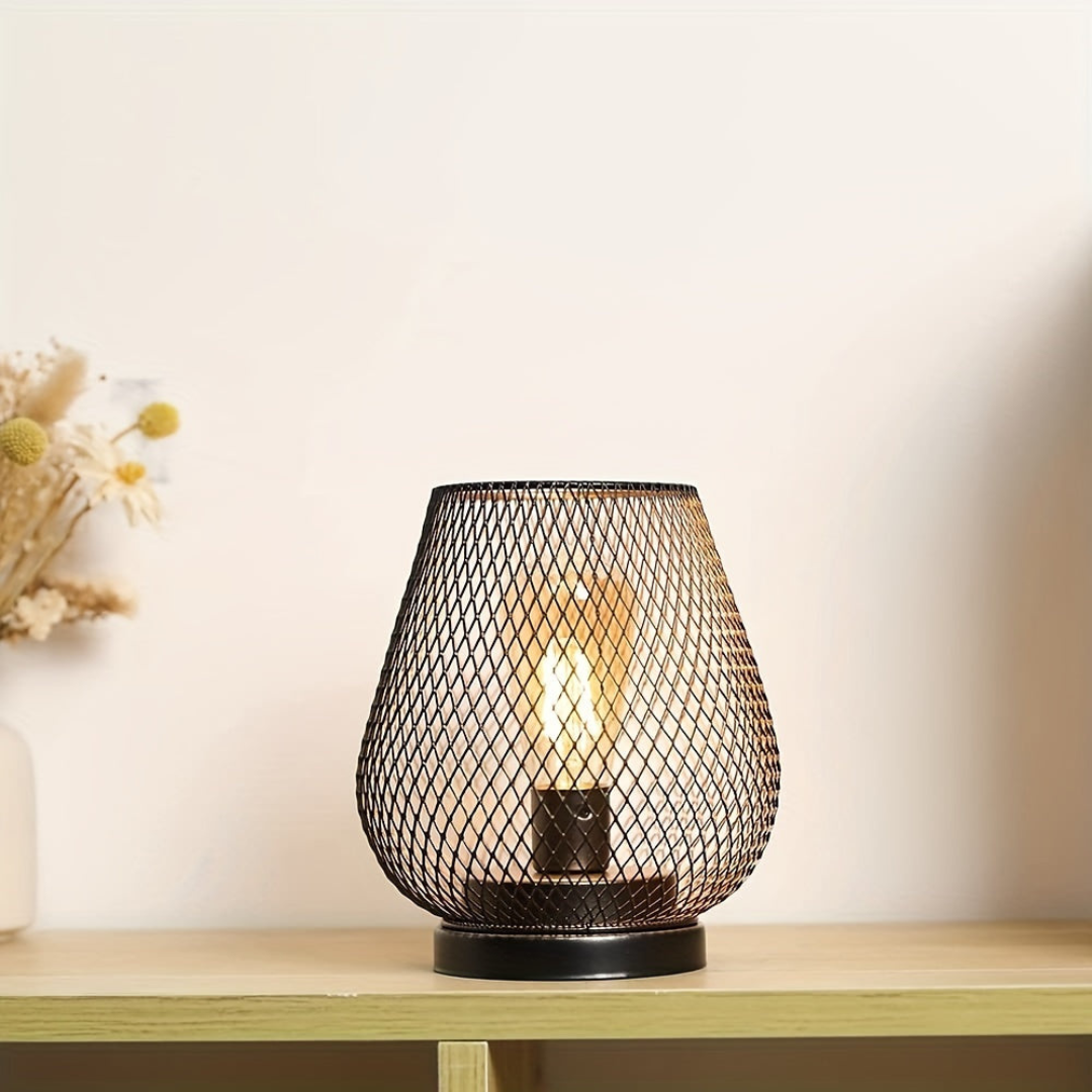 Battery-Powered LED Lantern | Matte Black Metal, Warm White