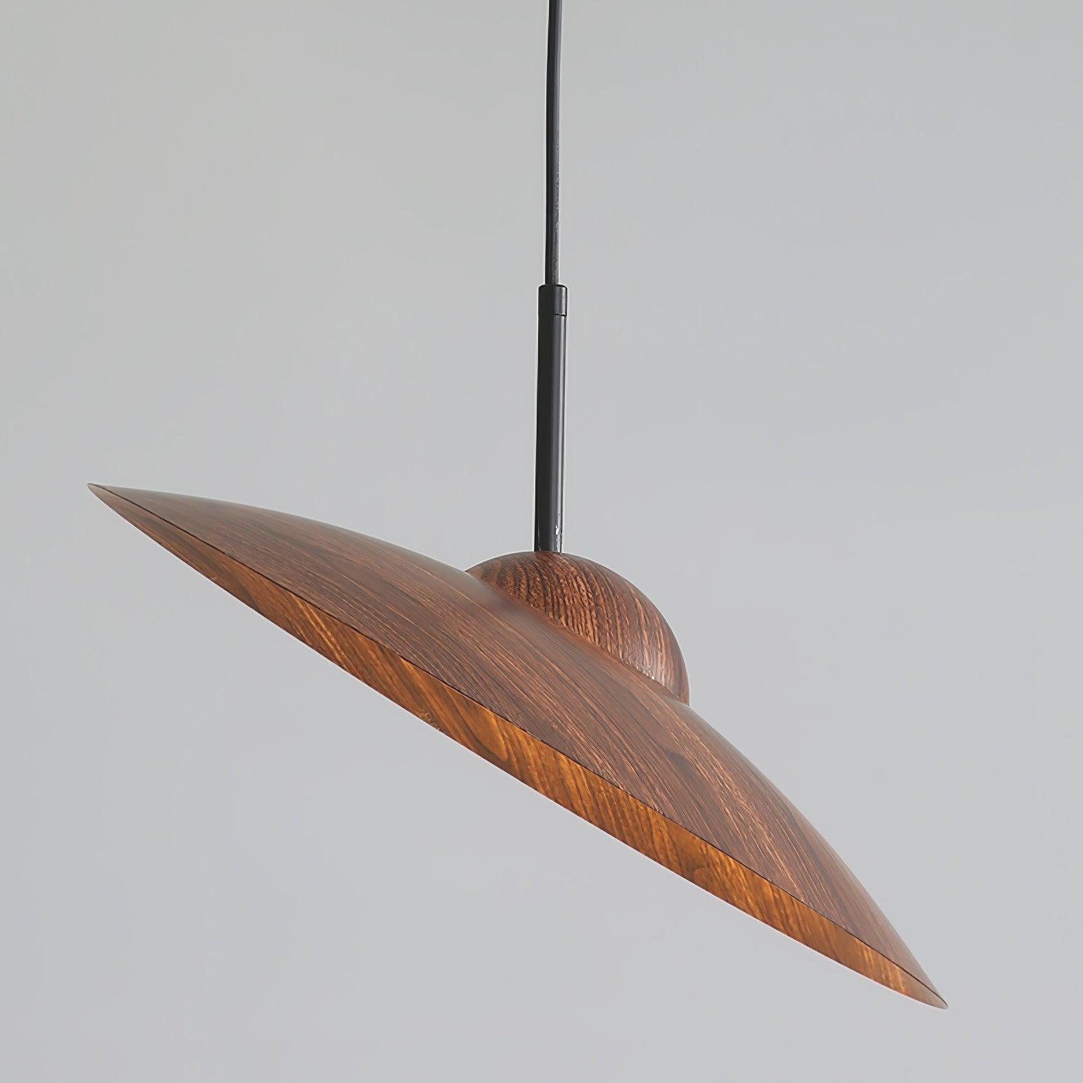 Japandi Dome Pendant Light | Wood-Look Finish, Integrated LED