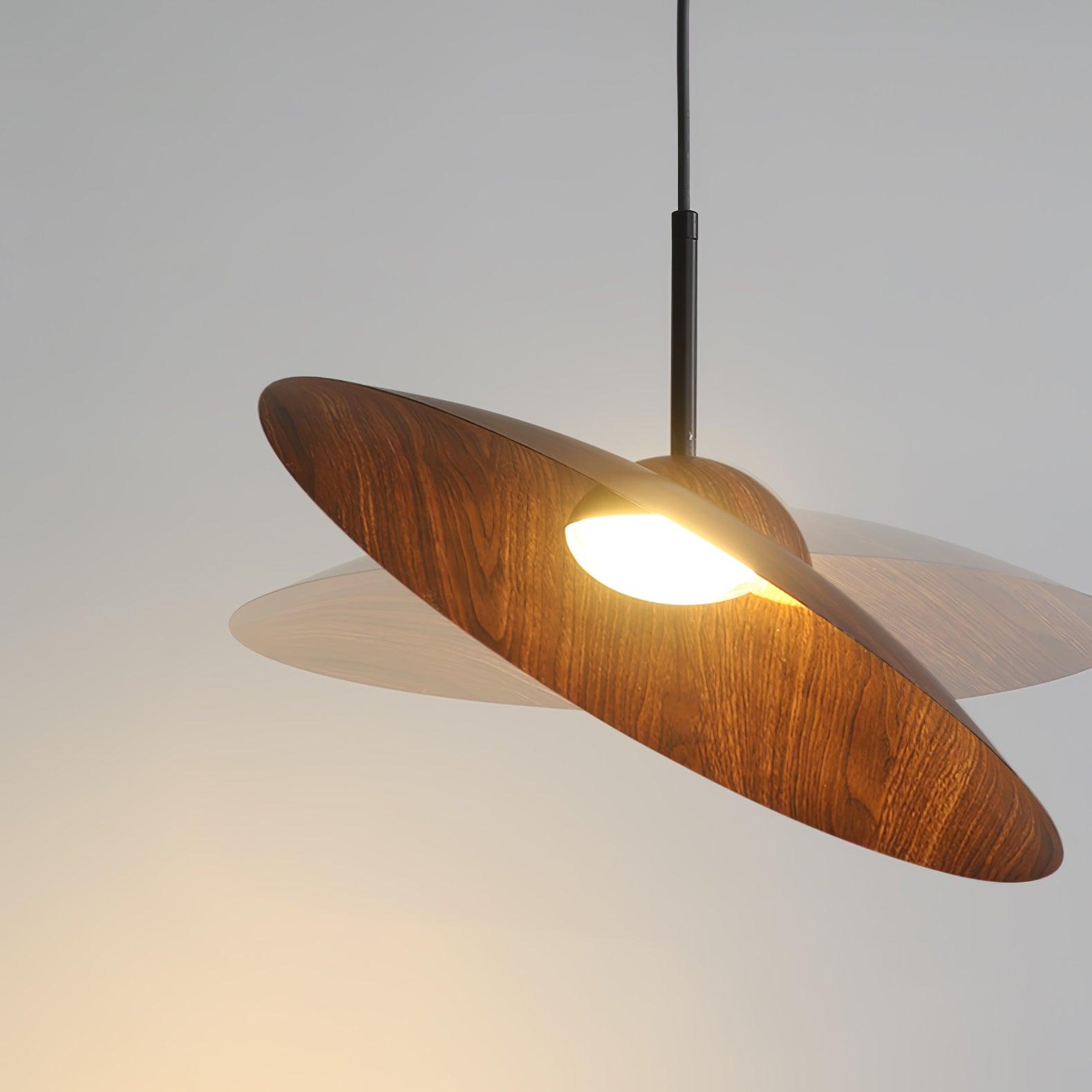 Japandi Dome Pendant Light | Wood-Look Finish, Integrated LED