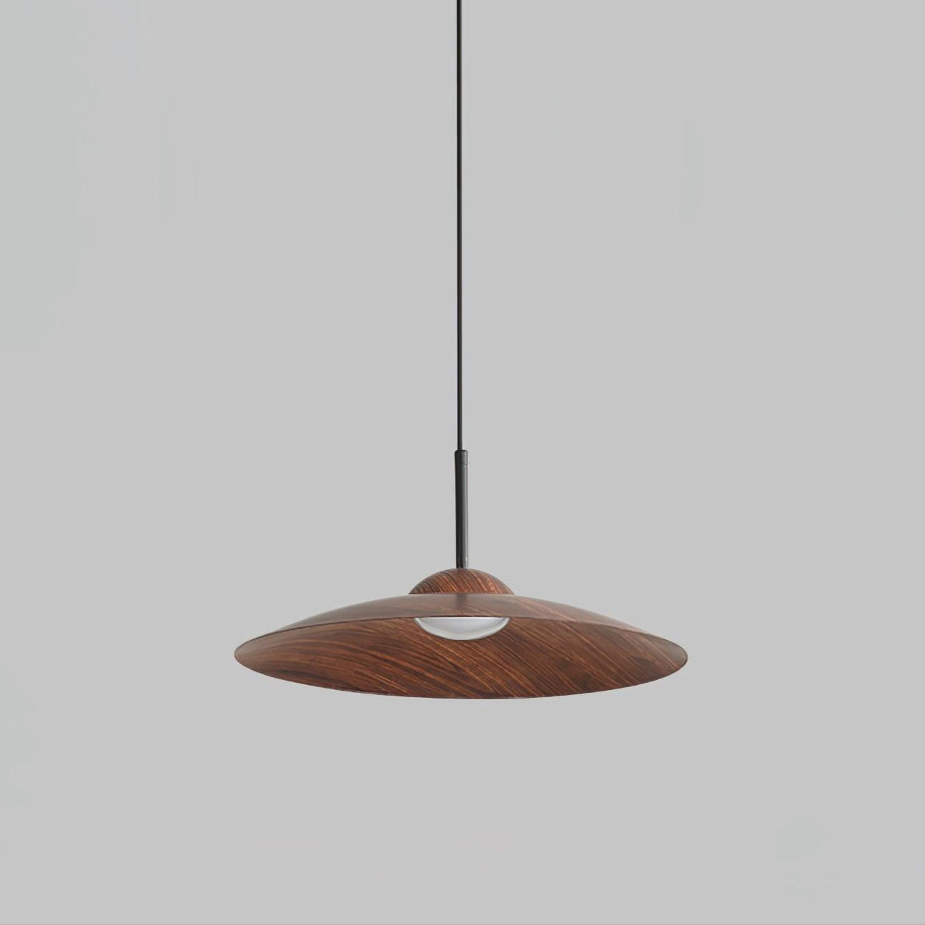 Japandi Dome Pendant Light | Wood-Look Finish, Integrated LED