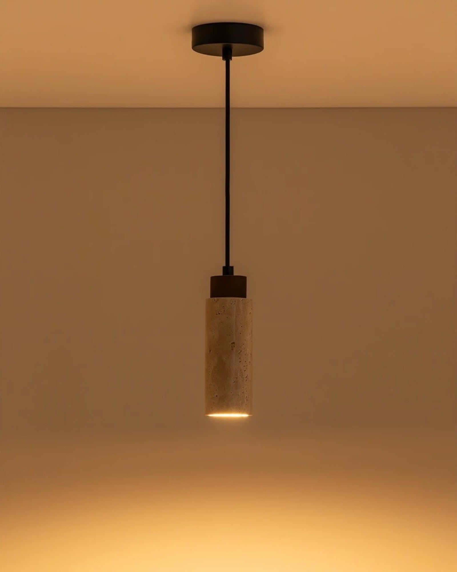 Travertine Stone Pendant Light | Wabi-Sabi Design, GU10
