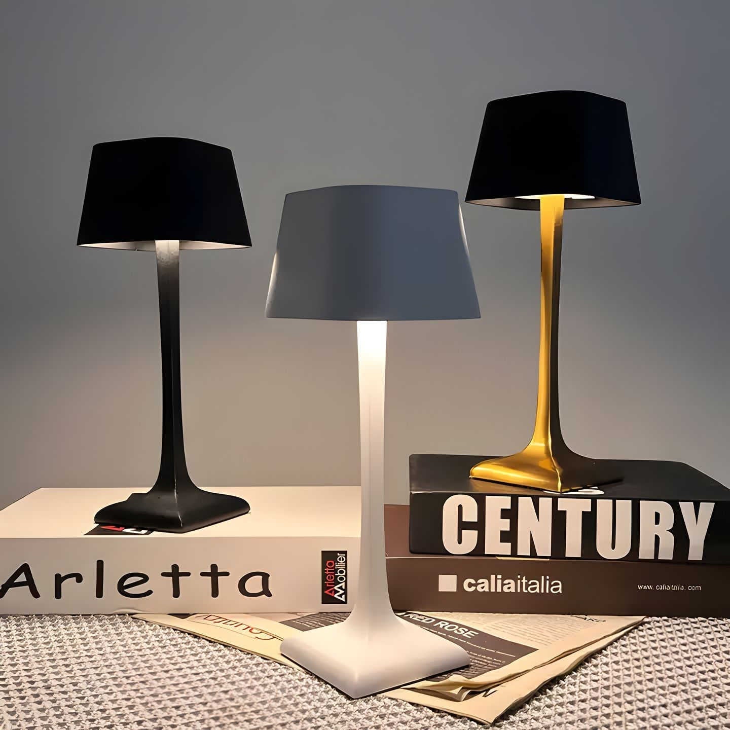 Wireless LED Table Lamp | Touch Dimmable, IP54 Aluminum