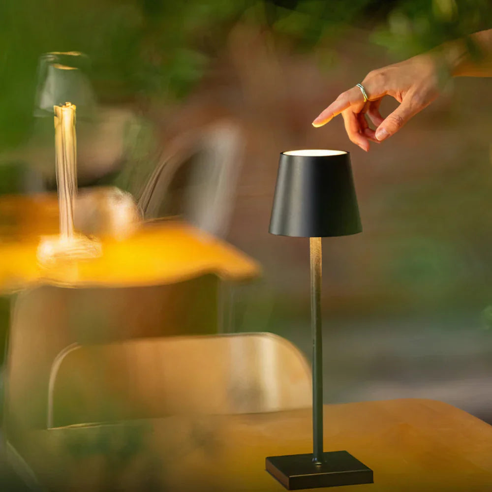 Scandinavian LED Table Lamp | Wireless, Dimmable Aluminum Design