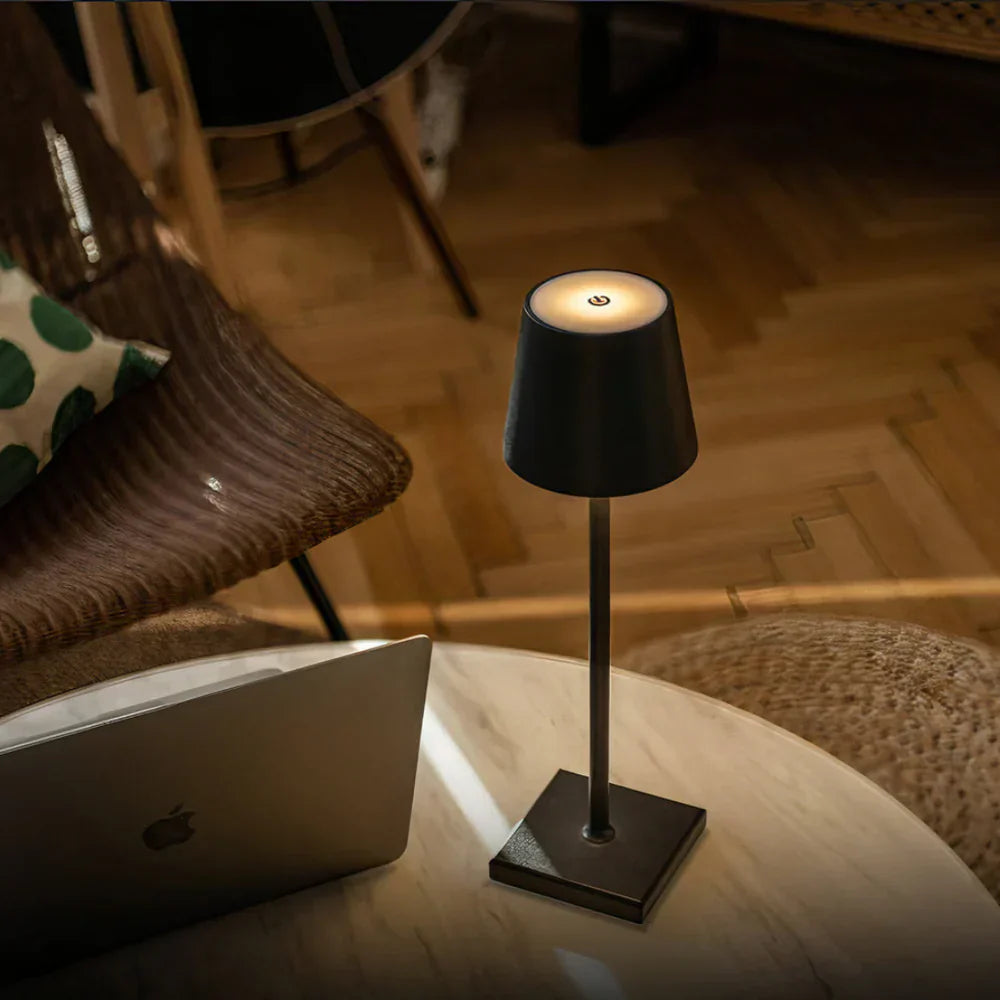 Scandinavian LED Table Lamp | Wireless, Dimmable Aluminum Design