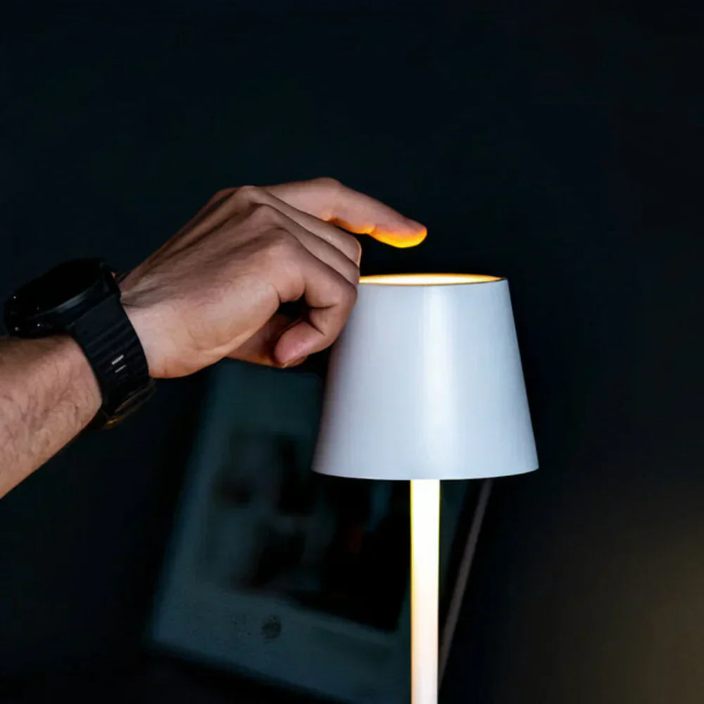 Scandinavian LED Table Lamp | Wireless, Dimmable Aluminum Design