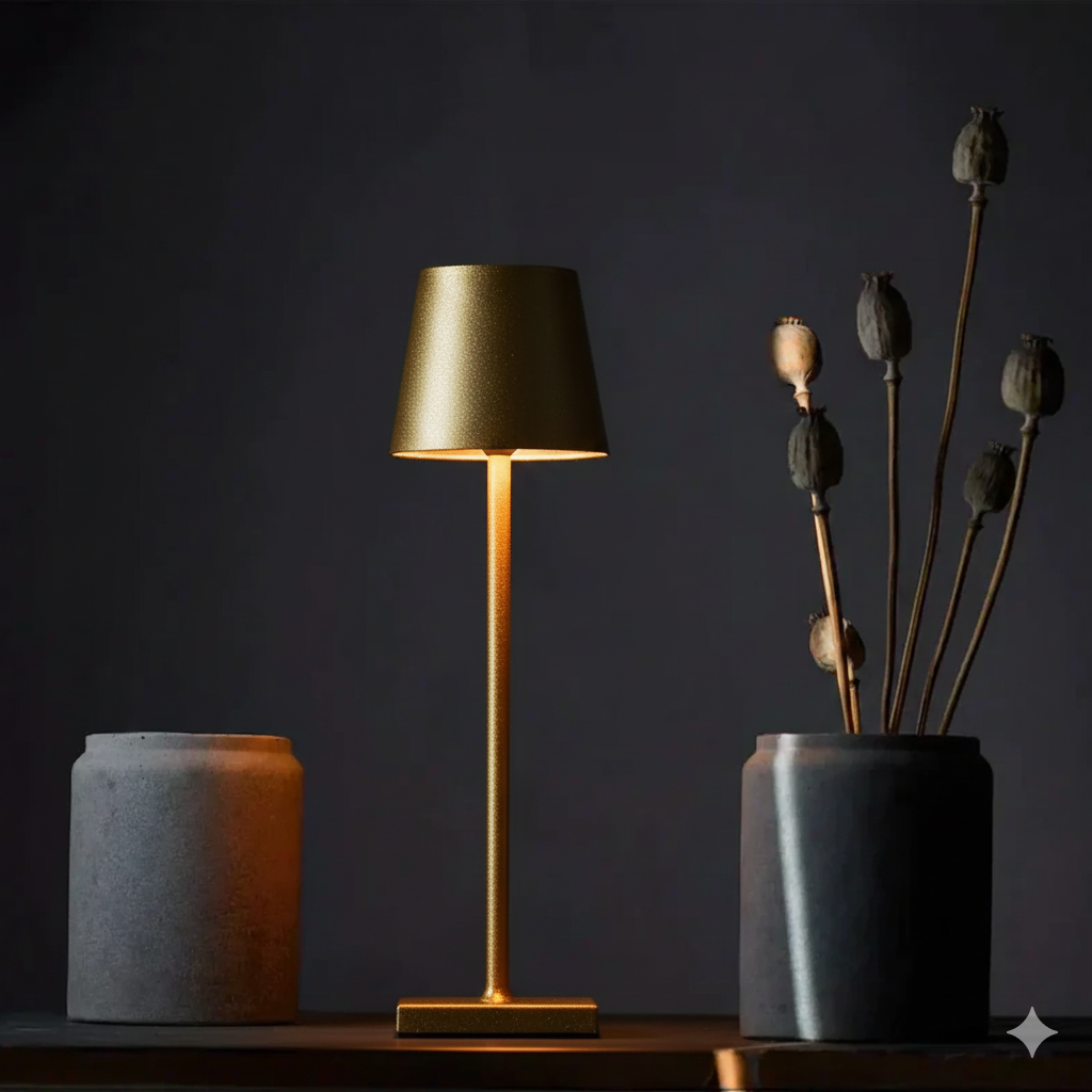 Scandinavian LED Table Lamp | Wireless, Dimmable Aluminum Design
