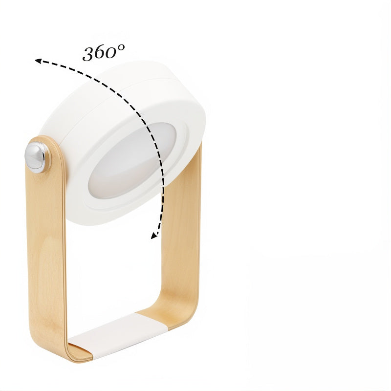 Wireless Wood and Metal Table Lamp | Dimmable, Rechargeable LED