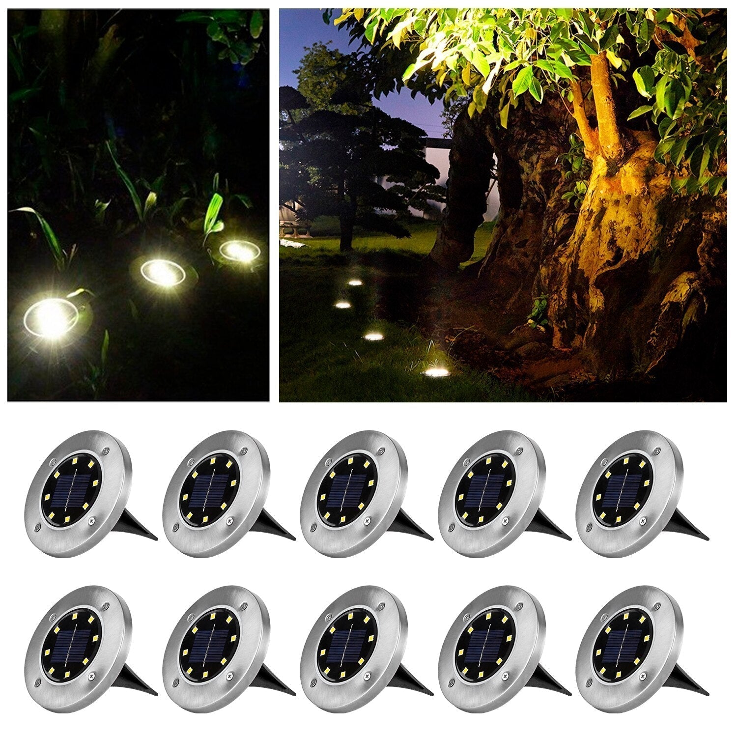 Solar Pathway Lights | Set of 4, Warm White LED, IP65